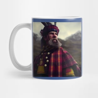 Scottish Highlander in Clan Tartan Mug